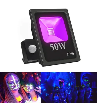 

PIR Motion Sensor 10W 20W 30W 50W UV LED Black Light Flood Light Outdoor Waterproof Ultra Violet UV Blacklight for Dance Party