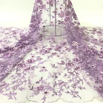

African Lace Fabrics 2019 High Quality Lace Nigerian Tulle Lace Fabric Bride Milk Silk French Net Lace Fabric for dress xb11-56