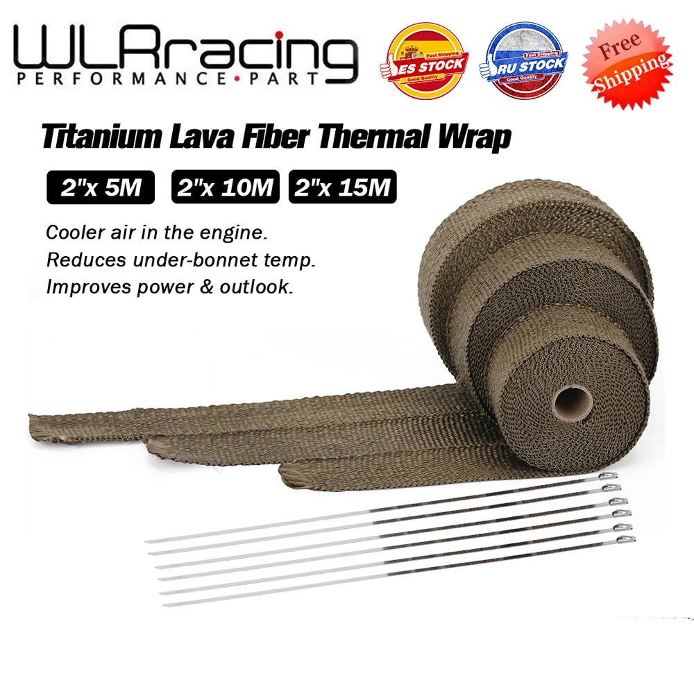 Car & Truck Parts 10M Exhaust Manifolds Titanium Heat Wrap Insulation