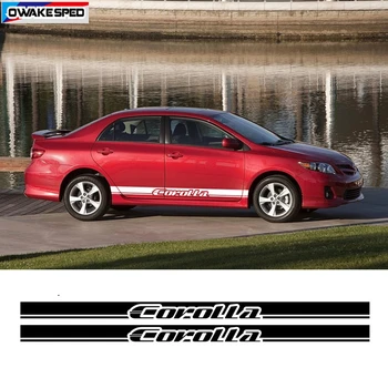 

1 set Racing Sport Stripes Car Door Side Skirt Sticker For TOYOTA Corolla 2006-2020 Auto Body Decor Vinyl Decal DIY Accessories