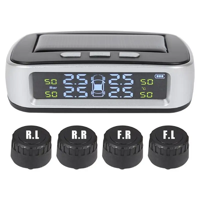 3,7-5 в T03 Солнечный автомобильный TPMS ЖК-цветной дисплей режим четкий точный авто шин Система контроля давления в шинах с 4 датчиками