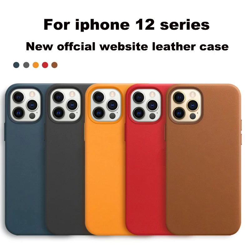 Магнитный чехол из натуральной кожи для iPhone 12 Pro Max Беспроводная зарядка 11