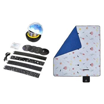 

LED Night Light Starry Sky ic Star Moon Planet Projector Lamp & 2X2M Waterproof Folding Picnic Mat Outdoor Camping