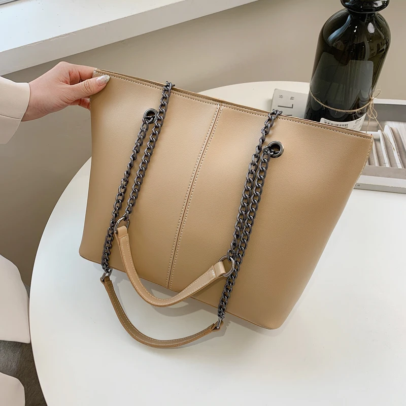 Women Casual Hand Bags Ladies Chain Handbags Famous Brand Large Leather  Shoulder Bag Women High Quality Big Tote Bag Sac A Main