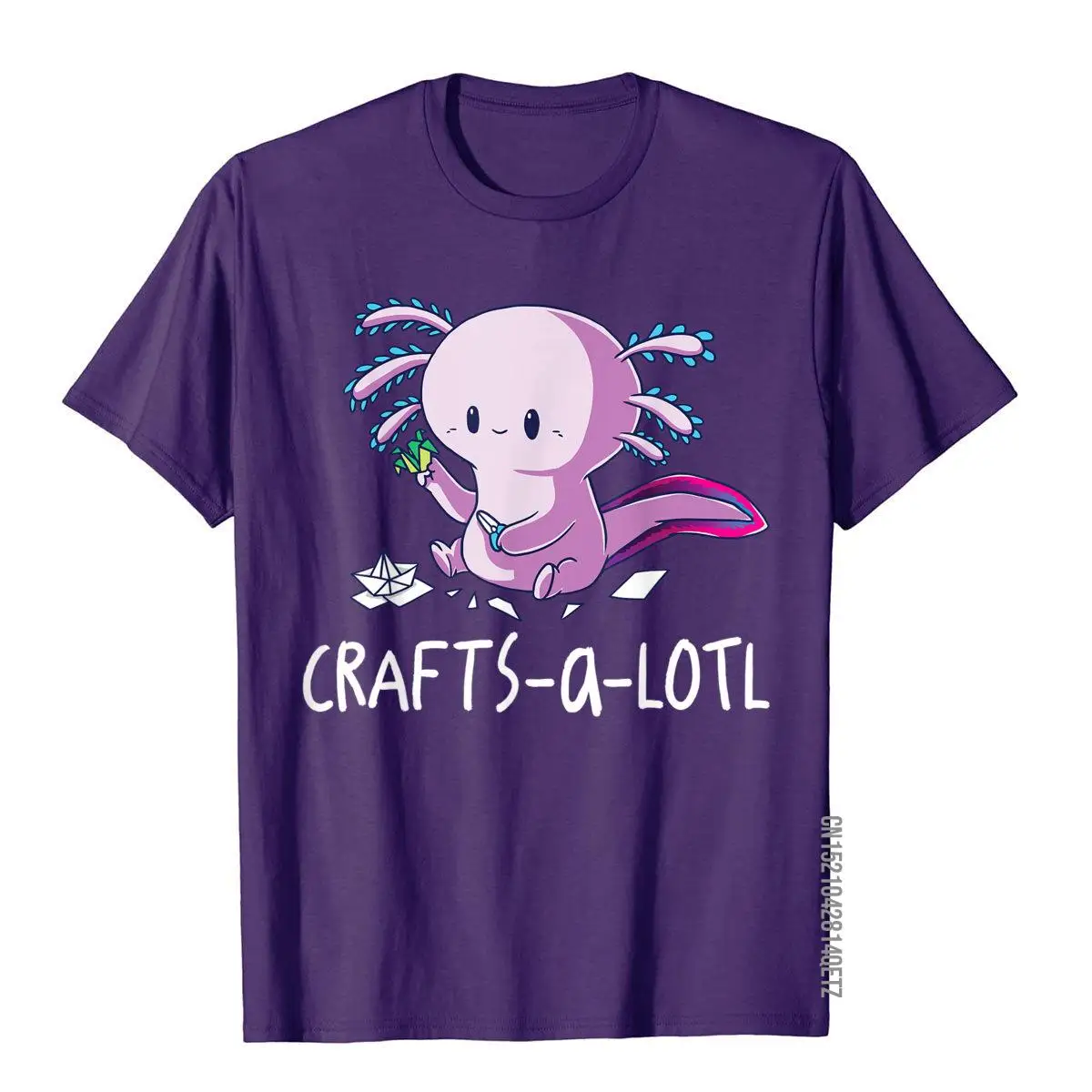 Crafts-a-lotl Funny Hand Crafting Arts Axolotl Scrapbooking T-Shirt__B11482purple