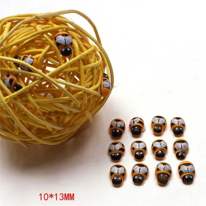 100pcs 3D Wooden Animal mini Bee Stickers Fridge Wall Decoration Scrapbooking Beekeeping Tools