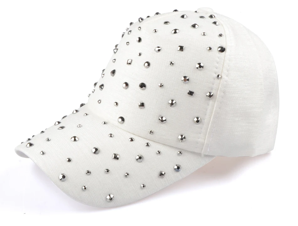 YOYOCORN модные женские Стразы Шапки Diamond Защита от солнца Кепки козырьком можно носить задом наперед бейсбольные кепки, однотонные летние Бейсбол Кепки s для девочек