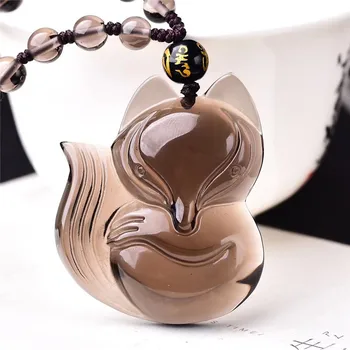 

Natural ice kinds of obsidian small fox spirit pendant ice crystals ling fox ward off evil spirits and fashion jewelry XL087