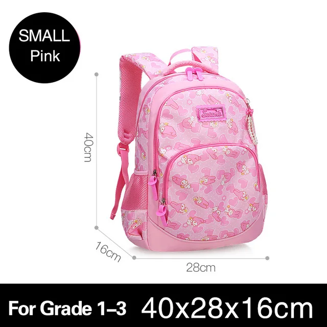 small pink Рюкзаки для девочек, водонепроницаемые школьные сумки для студентов, милые школьные сумки с цветочным принтом, большой емкости, мультяшный рюкзак, рюкзак с принтом - Цвет: small pink