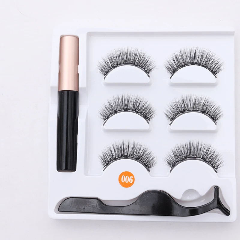 Makeup Magnetic Eyelashes and Liquid Eyeliner Set With Tweezer 3 Pairs Magnet False Eyelash Reusable Lashes No Glue Makeup Magnetic Eyelashes and Liquid Eyeliner Set With Tweezer 3 Pairs Magnet False Eyelash Reusable Lashes No Glue