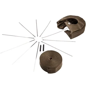 

T3 Titanium Turbo Heat Shield Blanket Cover + 2" 50FT Exhaust Header Wrap Tape