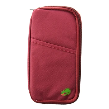 

Red Travel Wallet With Closure Zip Document Organiser Passport Ticket Holder