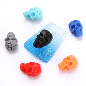

60pcs Coloful Halloween DIY 3D Skull Nails Art Decoration Sticker Tips Craft