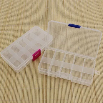 

10 Grids Adjustable Transparent Plastic Storage Box for Small Component Jewelry Tool Box Bead Pills Organizer Nail Art Tip Case