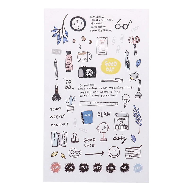 Creative Everyday Diary Sticker Scrapbook Decoration PVC Stationery DIY Stickers School Office Supply