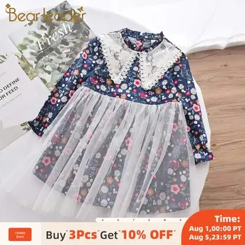 

Bear Leader Girls Floral Casual Dress 2020 New Fashion Kids Retro Elegant Party Costumes Children Flower Cute Vestidos 3-8 Years