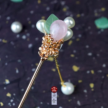 

women's step, small flower hairpin, ancient costume, Han suit, coiled hair, accessories, simple, daily and versatile