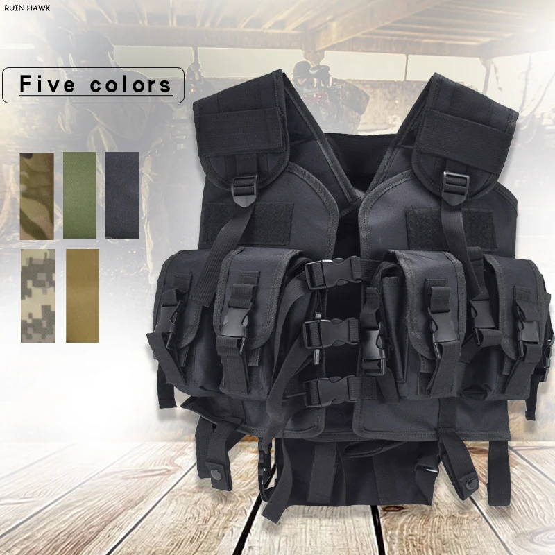 

High Quality Navy Combat Vest Military with Water Bag SWAT Tactical Vest Army Training Uniform Shooting Vest Hunting Vest