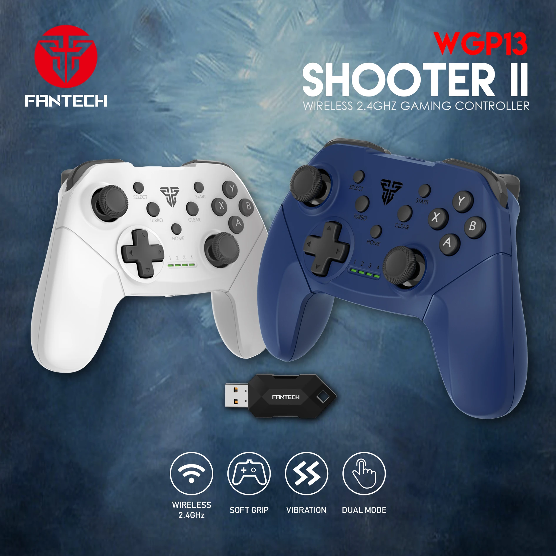 FANTECH WGP13 Wireless Gamepad Game Controller For Windows PC,PS3, Android Joystick With Turbo Vibration