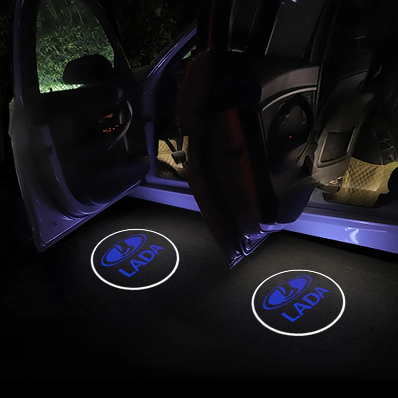 

1pcs wireless Led car door welcome Laser projector Logo ghost shadow lights For lada niva kalina priora granta largus vaz