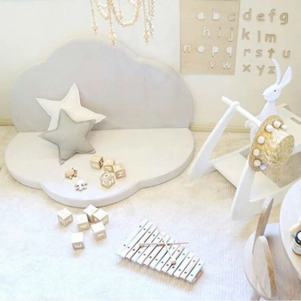 

INS Northern European-Style CHILDREN'S Room Decoration Solid Color Flower Sponge Folding Rug Baby Playmat Lazy by Washable