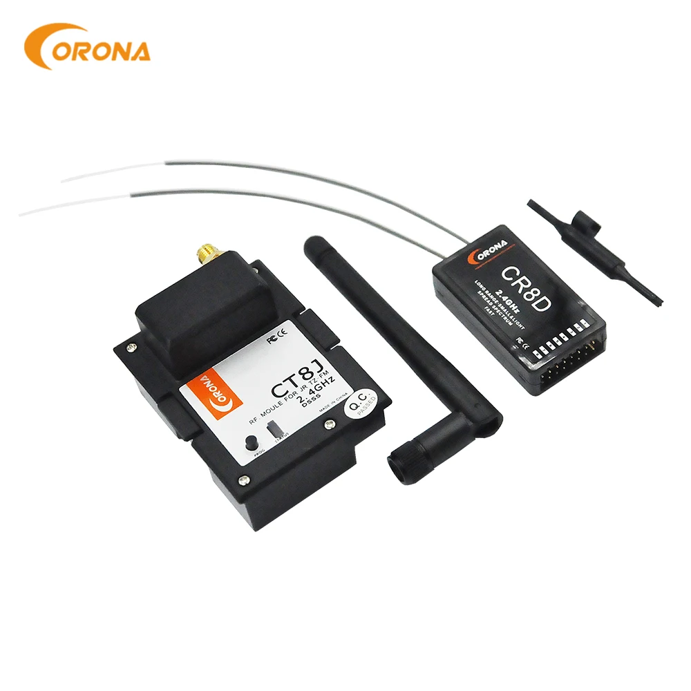

Corona 2.4Ghz JR Graupner Module & Rx Combo Kit CR8D+CT8J V2 DSSS