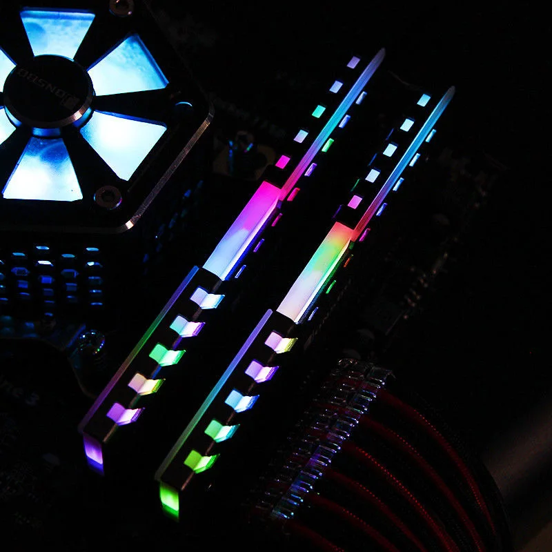 Cooling Cooler Spreader Heat Sinks Heatsink Accessories 2Pcs LED RGB PC Set Kit Computer RAM