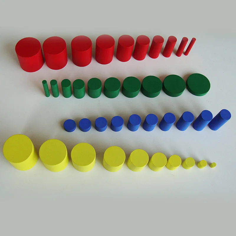 

Montessori Color Cylinder CHILDREN'S Toy Montessori Sensorial Teaching Aids Wooden Color Cylinder