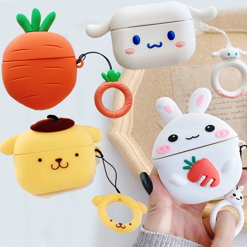 Чехол для наушников AirPods Pro с милым мультяшным кроликом и морковкой чехол