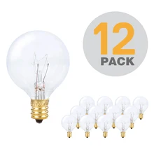 12X Clear Globe G40 Spare Bulbs, Warm Incandescent E12 Base Replacement Glass Bulb for G40 String Light