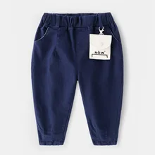 Katofely2019 Осень стиль детская одежда однотонные Чистый хлопок универсальная Повседневная сумка брюки агент