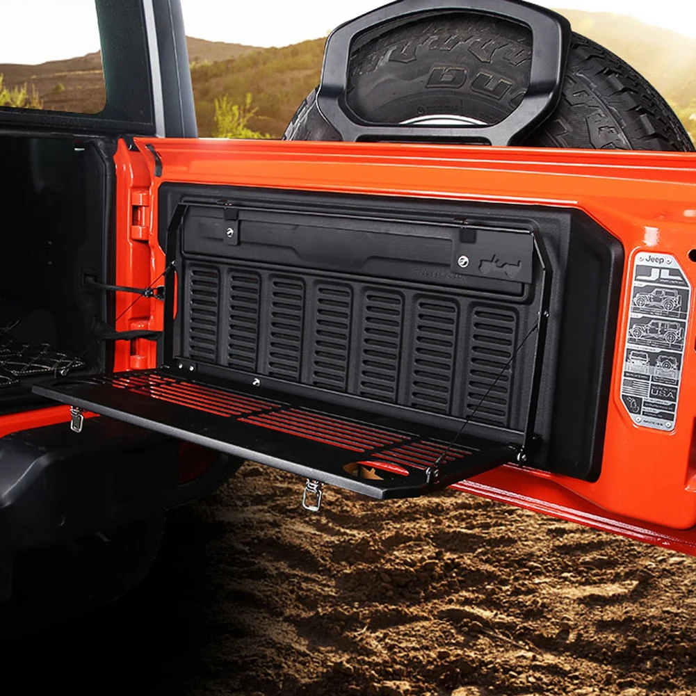 Tailgate Table for Jeep Wangler JL&Jeep Gladiator JT Rear Door Foldable Table Shelf Storage Cargo Holder Carrier car trunk organizer trunk organizer car interior organizer