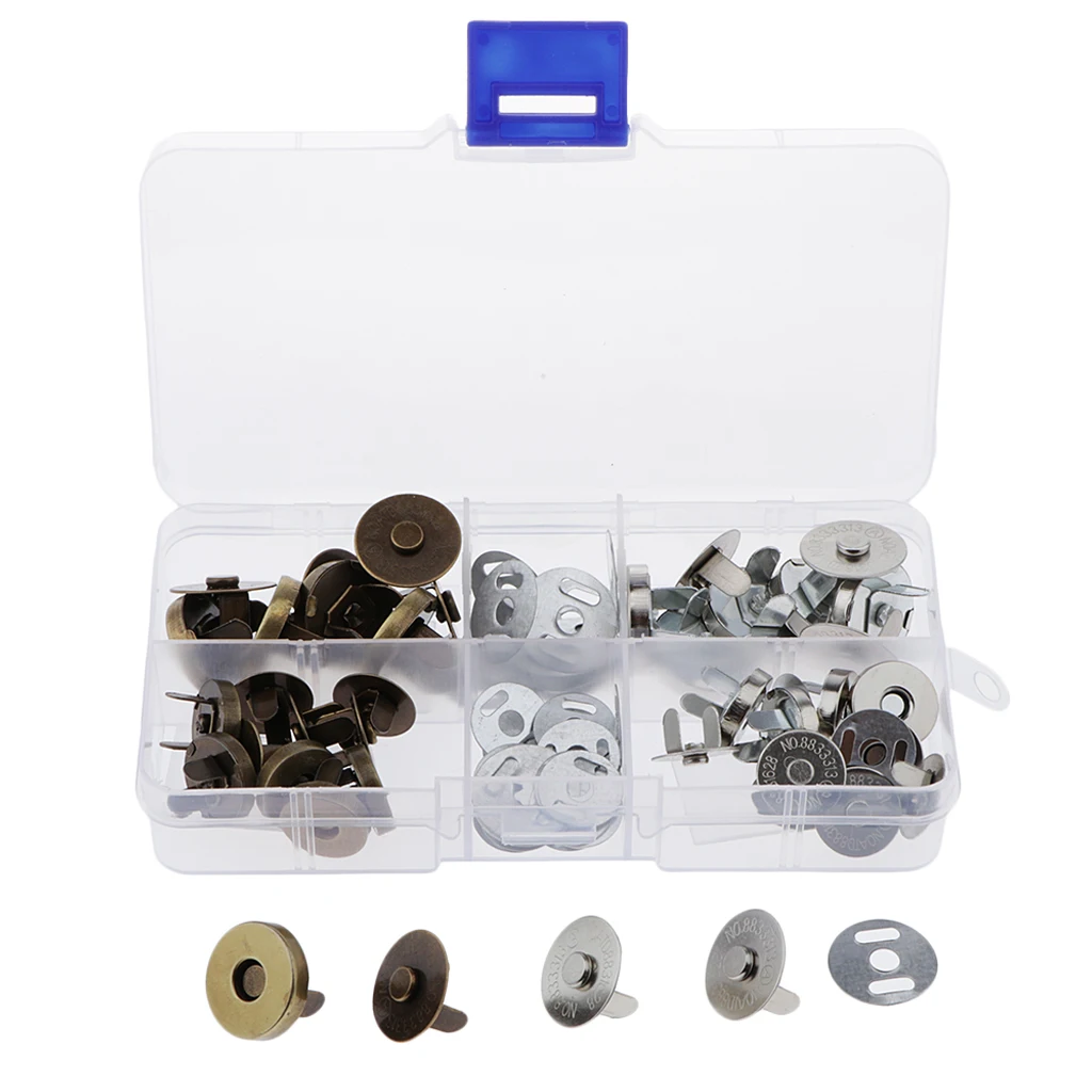 20Sets Magnetic Clasp Snaps Magnet Button DIY Sewing Button Craft 14mm 18mm 