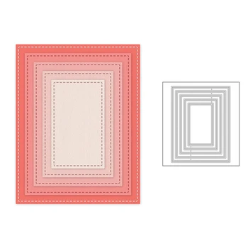 

2020 New Rectangle Edge Sewing Thread Embossing Background Metal Cutting Dies For DIY Making Layered Card Scrapbooking No Stamps