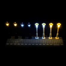 Şehir sokak lambası Mini Model hafif yapı taşları 7 limanlar LED USB ışık yayan klasik tuğla LED lambalar uyumlu tüm markalar