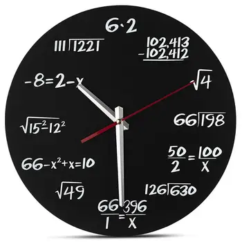 

13inch Unique Designed Math Wall Clock Circular Mathematical Equations Clock On The Wall For Classroom Office Home Decoration