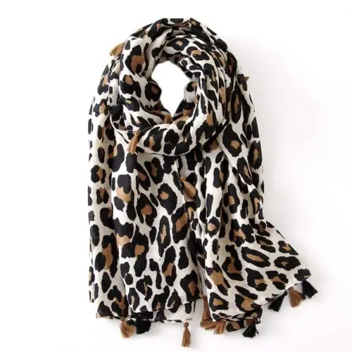 Beige Leopard Женский леопардовый мусульманский хиджаб Рамадан повязка шарф аксессуар - Цвет: Beige Leopard