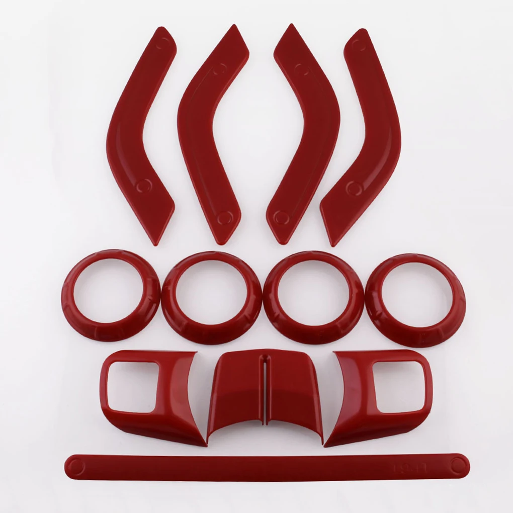 12PCS/Set Replacement for Jeep Wrangler JK JKU 2011- 2 Door&4 Door ABS Interior Decoration Trim Cover Full Kit