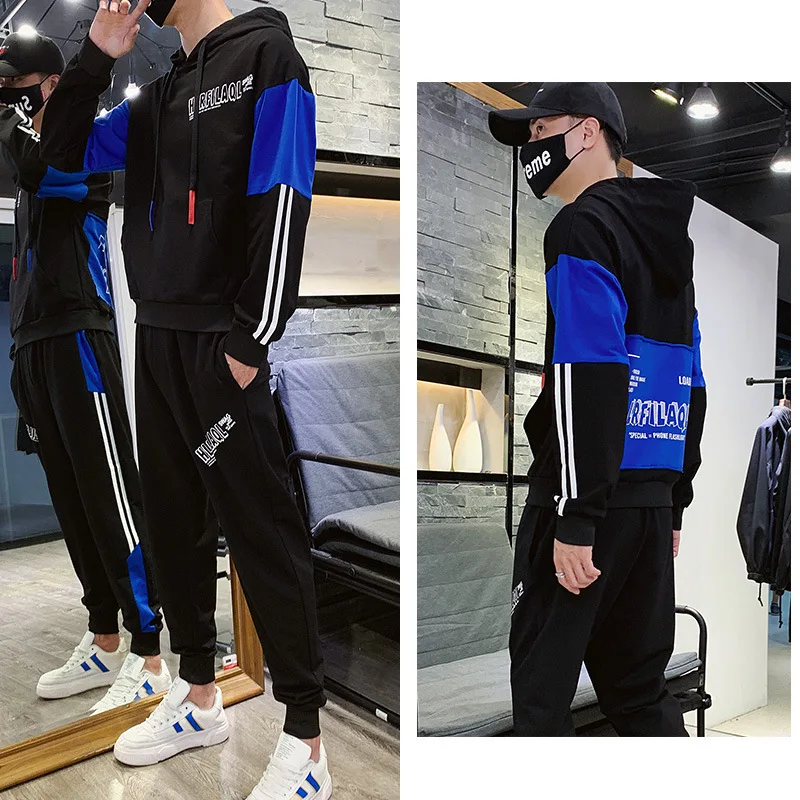 

Hoodie Men's Korean-style Trend Spring And Autumn Loose Couple Clothes Students Contrast Color Coat INS Leisure Sports Suit