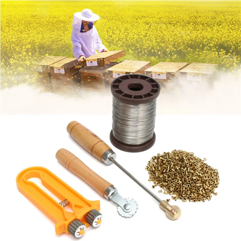 1000pcs Eyelets Beekeeping Bee Frame Wire Cable Tensioner Crimper Frame Hive Wire Embedders Beekeeping Tools