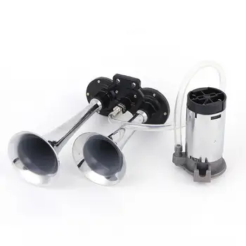 

12V/24V 110dB Super Loud Auto Car Dual Tone Air Horn Set with Trumpet Compressor for Motorcycle Car Boat Truck Vehicle Universal