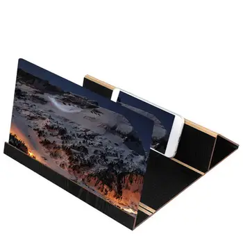 

3D Phone Video Screen magnifying glass Folding Bracket Christmas Gifts 12 Inch Desktop Wood Bracket Stereoscopic Amplifying