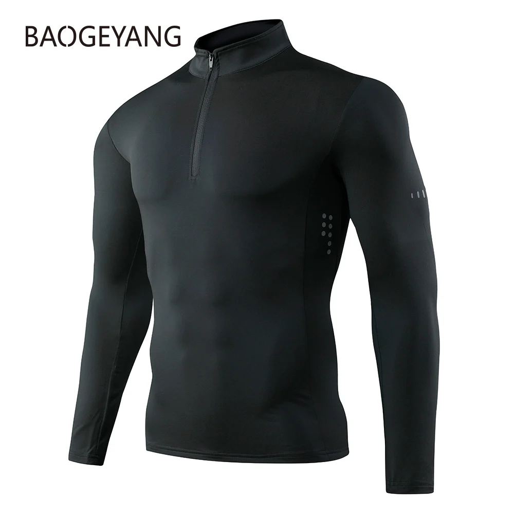 Men's Quick-Drying Running T Shirt Fitness Compression Jersey Shirts Gym Long Sleeve Sports Training Men Sportswear | Спорт и