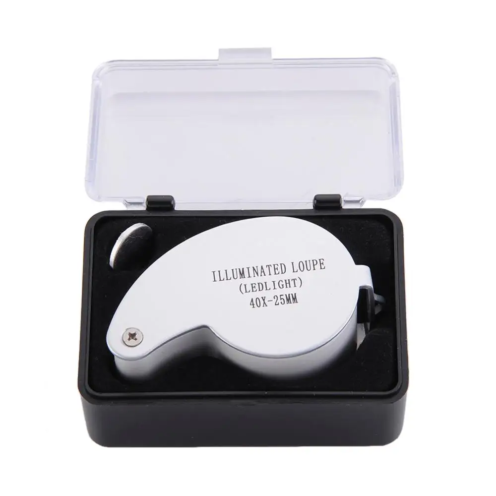 40X Mini Loupe Illuminated Magnifier Glass Eye Jewelers LED Lights Portable Folding Magnifying for Jewelry Coins Stamps Antique jewelry magnifier jewelry magnifying glass magnifying glass