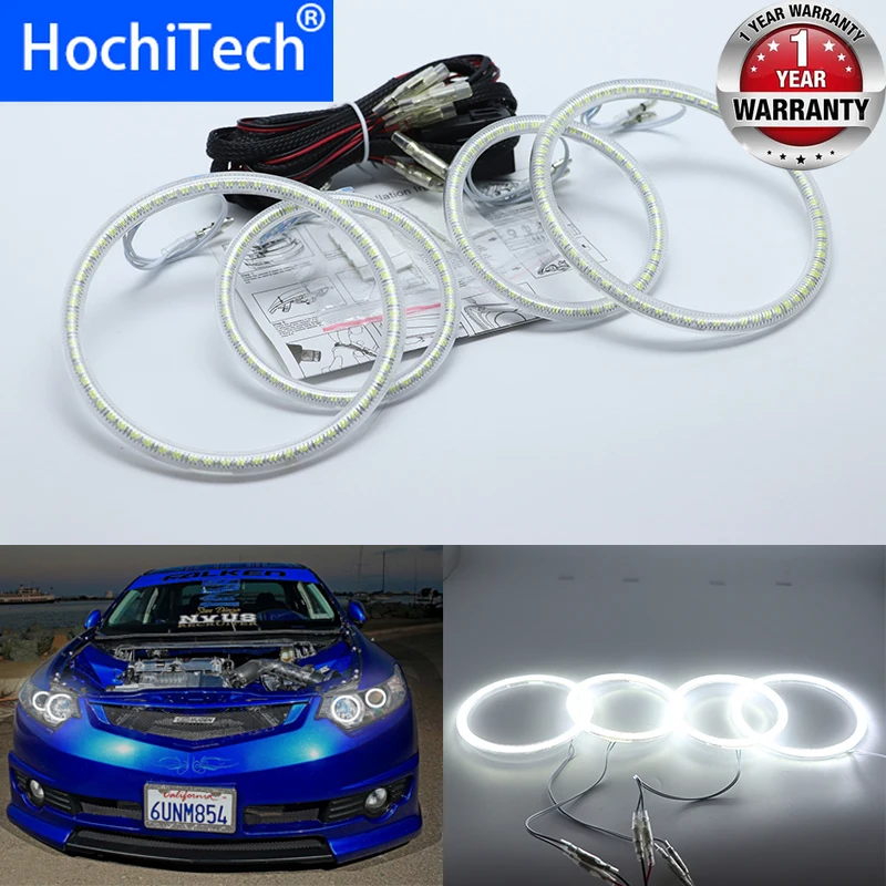 Для Acura TSX 2009 2010 2011 2012 ультра яркий SMD белый светодиодный ангельские глазки 2600LM 12V halo Кольцо Комплект дневной ходовой светильник