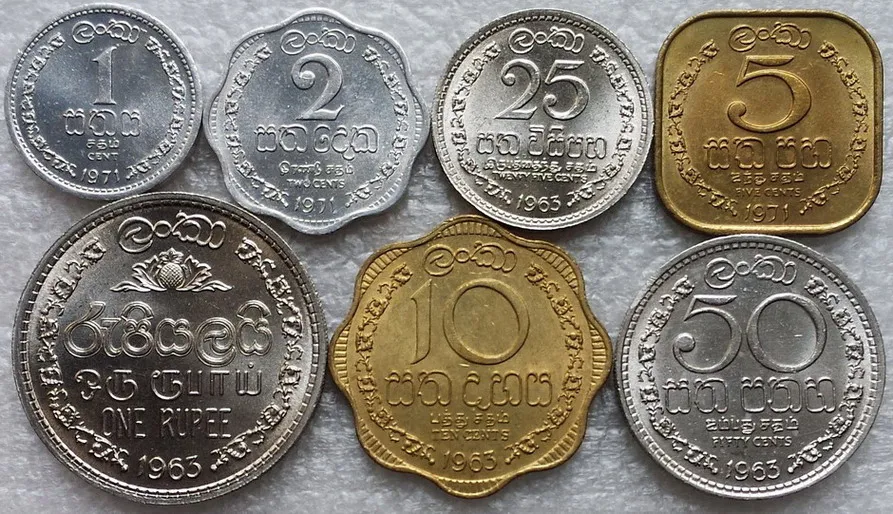 Цейлонская монета 1963/1971 центов 1 рупия оригинальная из меди и никеля | Дом сад