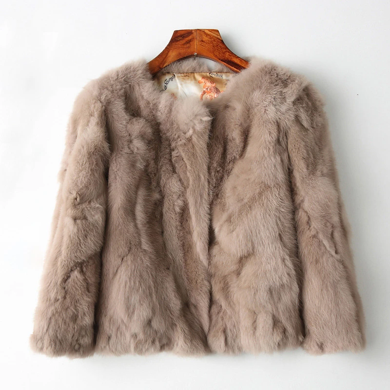 

2019 Fashion Rabbit Mink Fur Faux Leather Cape Coats For Female Autumn Jacket Loose Winter Coat Women Fourrure Femme Furry Fox