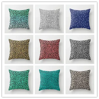 

Colorful Geometric Leopard Print Polyester Printed Pillow Cover Car Sofa Waist Pillow Case Cushion Cover Square Pillow Cover