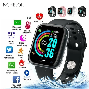 

Men's Digital Wristwatch Smart Watch Fitness Clock Activity Tracker Heart Rate Blood Pressure Monitoring Message Reminder