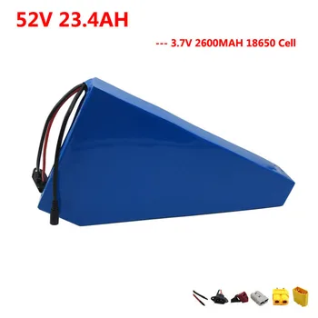 

2000W 52V ebike battery 14S 52V 23AH lithium Triangle 18650 battery pack 50A BMS with 2A Charger